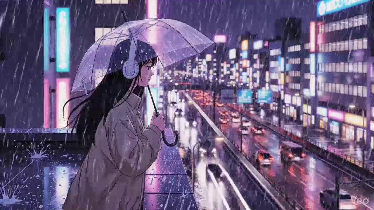Neon City Rain 🌧️ Lofi Beats for Relaxing Nights