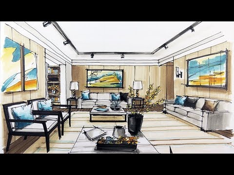 Online sketching courses for interior designers  School of Sketching by  Olga Sorokina