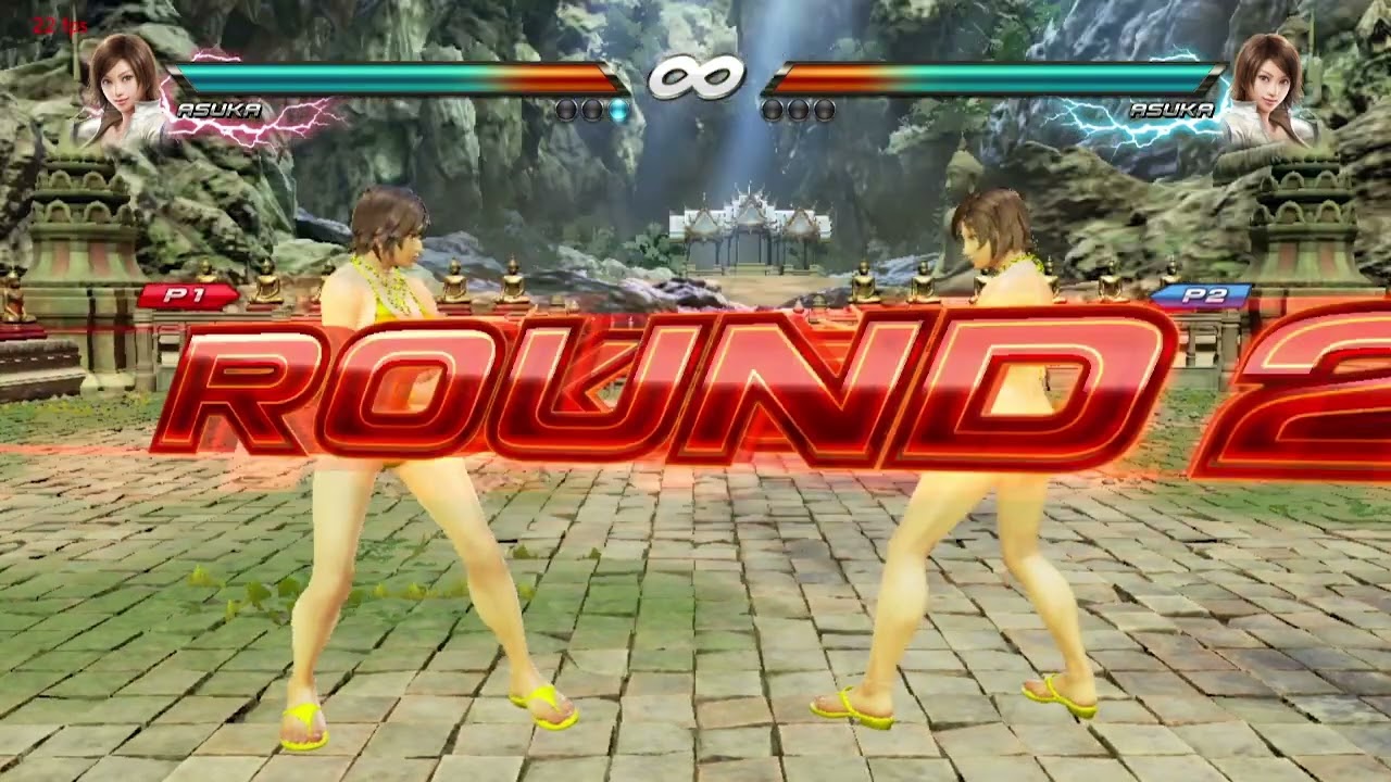Tekken 7 Asuka Yellow Diva Bikini VS Asuka Yellow Diva Bikini Violet Counter Hit Each Other
