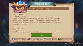 Magic rush: new update, vortex awakening. smoke nerf, many heroes adjustments