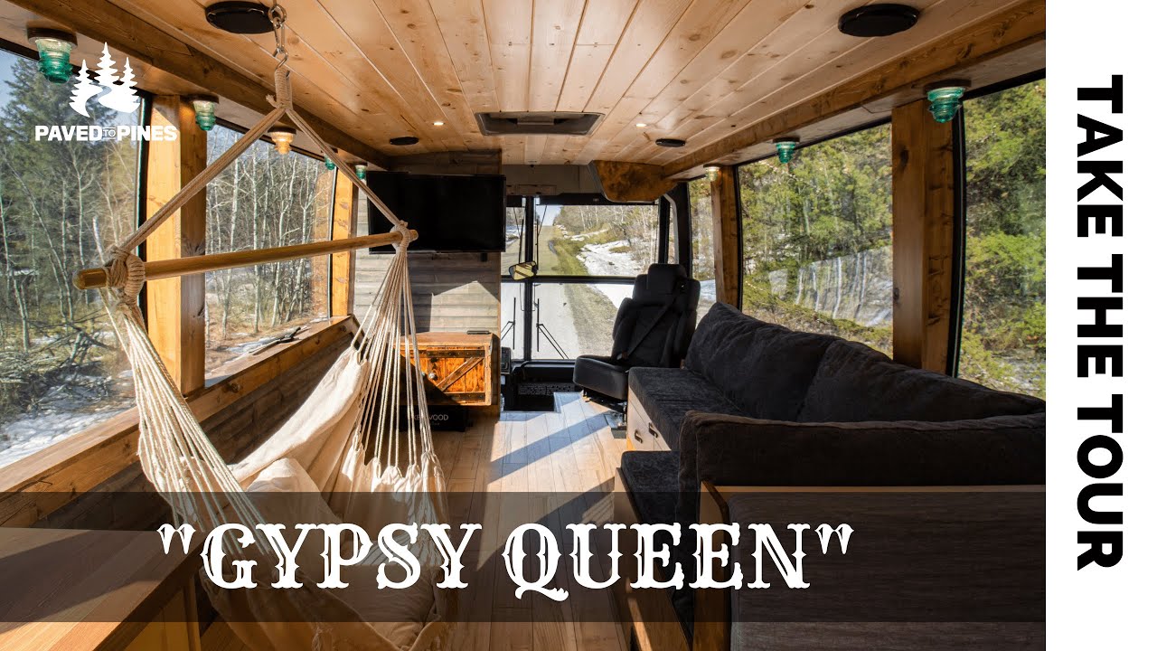 BEST SKOOLIE, YET? Rustic, 4-Season, Charter Bus Conversion Tiny Home! | Gypsy Queen Tour | Part 1