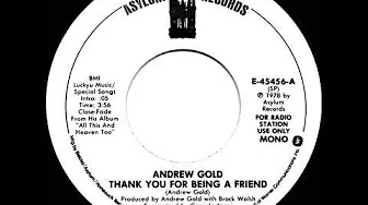 1978 Andrew Gold - Thank You For Being A Friend (mono radio promo 45--short version) 1978 Andrew Gold - Thank You For Being A Friend (mono radio promo 45--short version)