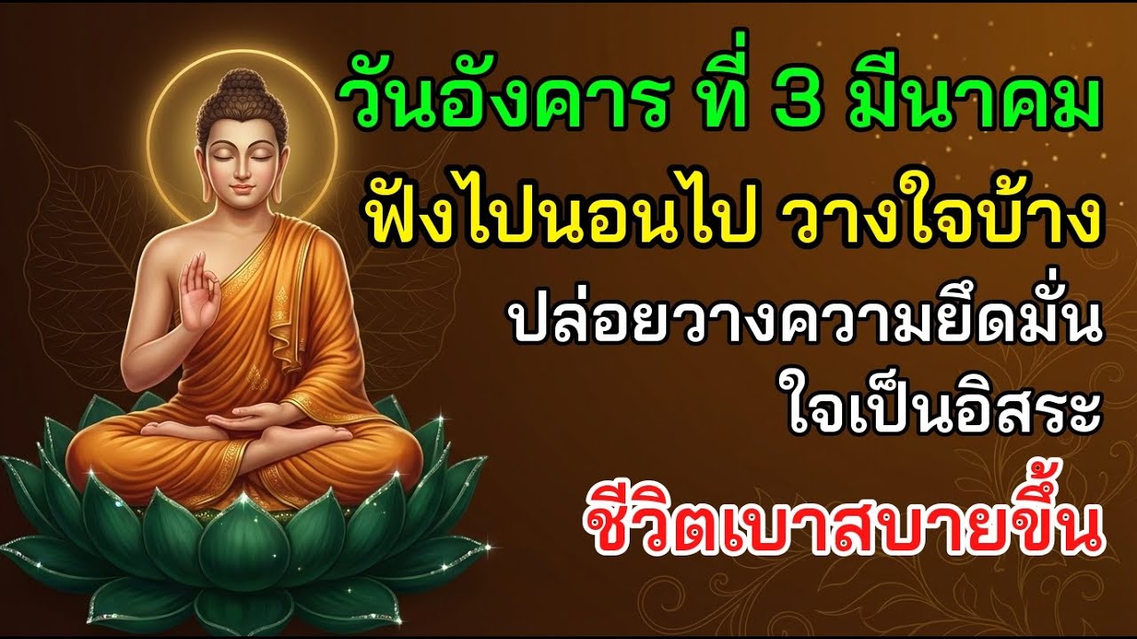 🌷 วันอังคาร ที่ 3 มีนาคม ฟังไปนอนไป วางใจบ้าง ปล่อยวางความยึดมั่น ใจเป็นอิสระ