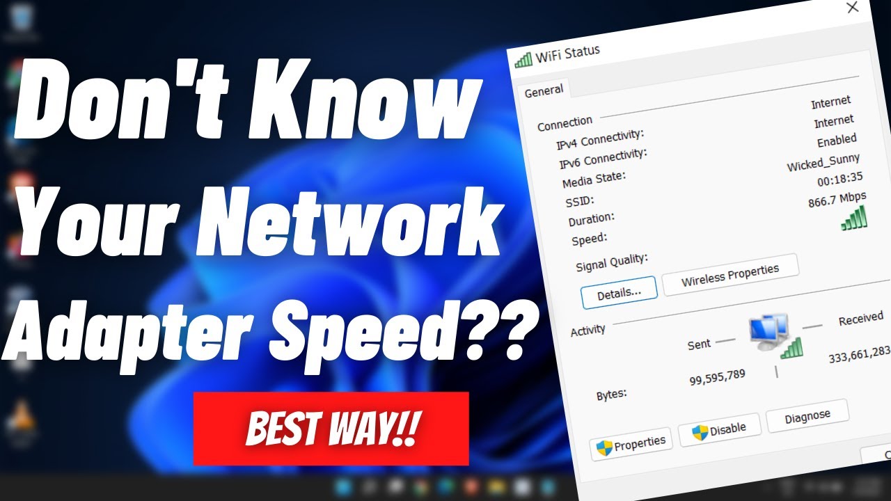 How to Check Network Adapter/Ethernet/Wireless Adapter Speed On Windows  10/11 - YouTube