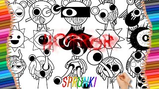 INCREDIBOX SPRUNKI Coloring Pages New MOD Color Phases 1 VS 2VS 3 VS 4 VS 5 Mr Sun Vineria SKY