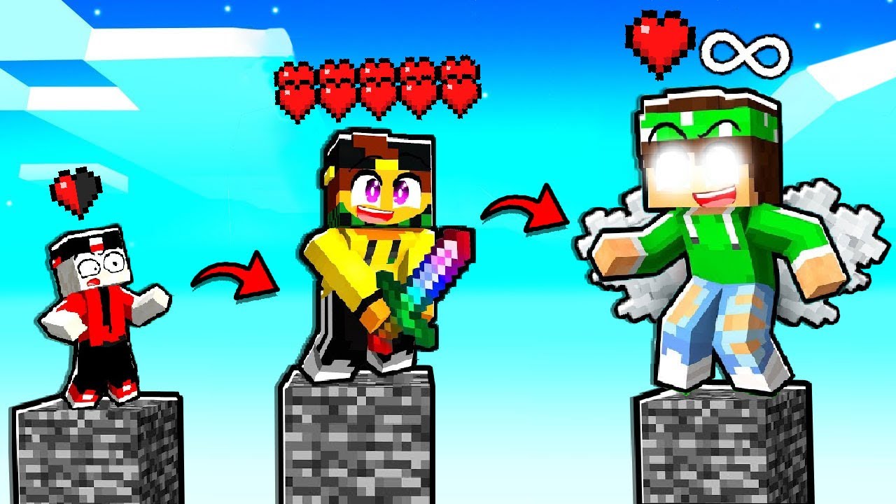 SOPRAVVIVI POTENZIANDOTI su UN PILASTRO DI BEDROCK su MINECRAFT!