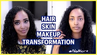 My Go To Hair, Makeup, Skincare ROUTINES! | Perfect Curls &amp; BIG Exotic Eyes! | Amena Teferi