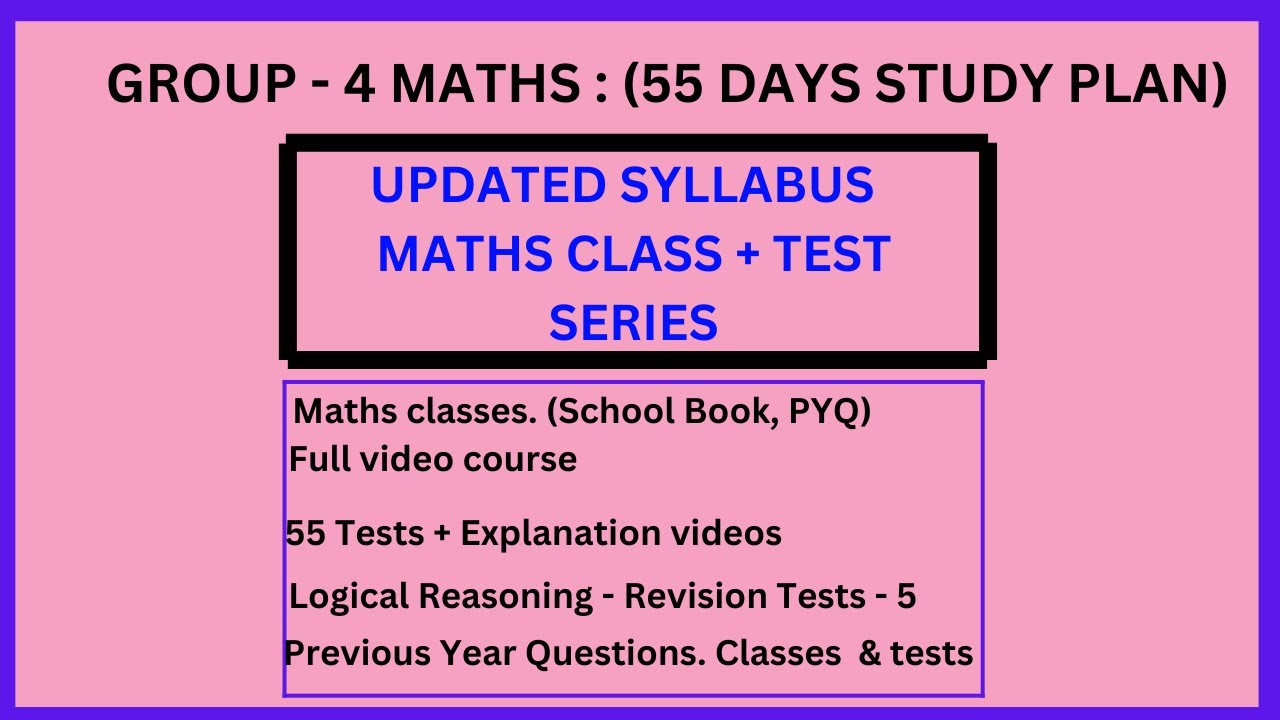 GROUP - 4 MATHS : (55 DAYS STUDY PLAN) #tnpsc #group4 #group2a #group2 ...
