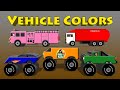 Vehicle Colors - Monster Truck, Van, Motorcycle, Fire Engine, Garbage Truck