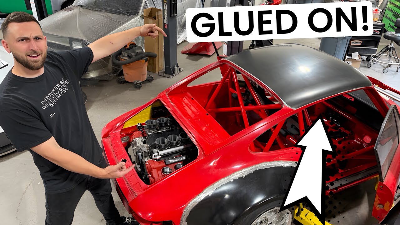 We fully install a CARBON FIBER ROOF - Ferrari SWAPPED Porsche 911!