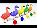 Learn colors with animals cartoon for children ducks and surprise eggs  learn animal name  sound