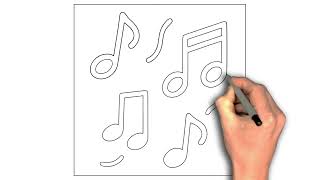 Music notes floating drawing image. Music Notes Floating in Stillness
