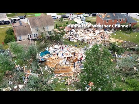 Drone video shows