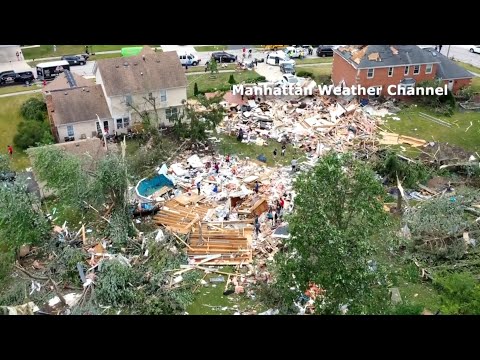 Drone video shows tornado damage in Chicago suburbs