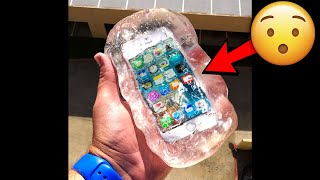 I took my girlfriends phone and FROZE IT.. #Shorts