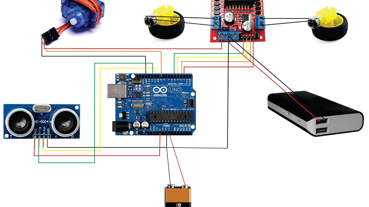 Схема машинка ардуино