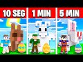 NOOB VS PRO: CONSTRUIR COELHO DA PÁSCOA EM 5 MINUTOS / 1 MINUTOS / 10 SEGUNDOS NO MINECRAFT!!