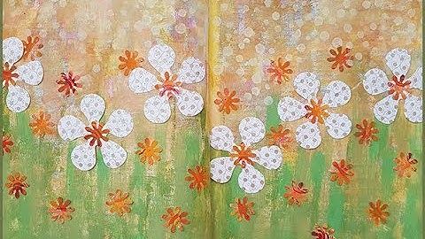 Art Journal Page - Brayer Background - Spring