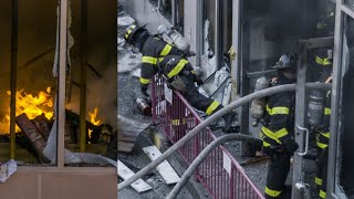 FDNY Battles Major Fire in Beauty Salon [ Bronx 2nd Alarm Box 3444 ]