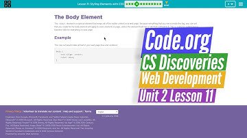 Styling Elements with CSS - Lesson 11.4 - Web Development Code.org CS Discoveries