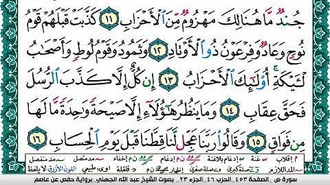 سورة ص مكتوبة عبد الله بن عواد الجهني Surah Sadd Abdullah Awad Al Juhani برواية حفص عن عاصم