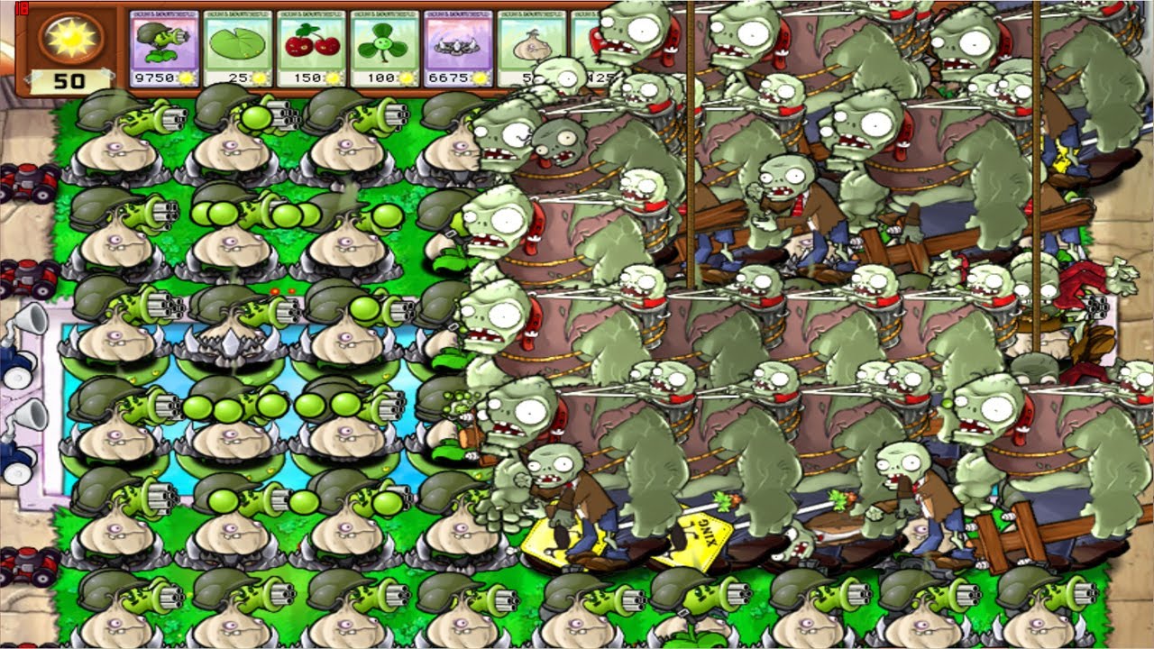 Plants vs Zombies 2 Gatling Pea Vs Gargantuar Zombie Bungee Blitz # ...