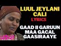 LYRICS ANIGOO GABARAA GOD LAY GELIHAAYE LUUL JEYLAANI CALI RIWADII FASAHAAD IYO FIDNO GUUR