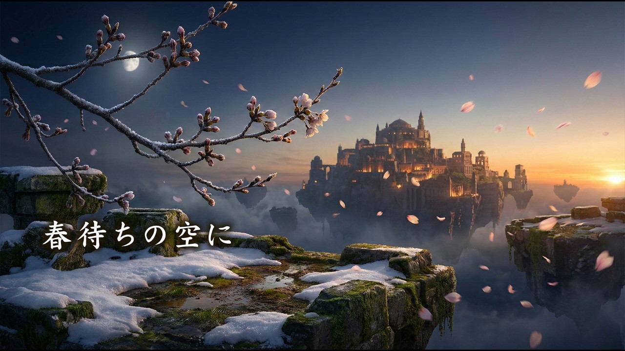 【作業用BGM】春待ちの空に｜落ち着いたファンタジーBGM・1時間
