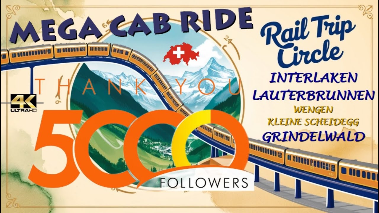 CAB RIDE 4K 🇨🇭 Interlaken - Lauterbrunnen - Grindelwald / Jungfrau Berner-Oberland-Bahn Switzerland