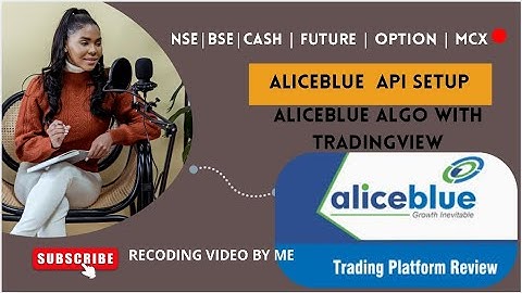 How To Do  API Setup  Aliceblue Algo with Tradingview Cash | Future | Option |  @TradingLifeBy2.0