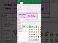 Product Rating #excel #exceltips #shorts #short #youtubeshorts #ytshorts #shortvideo #trending