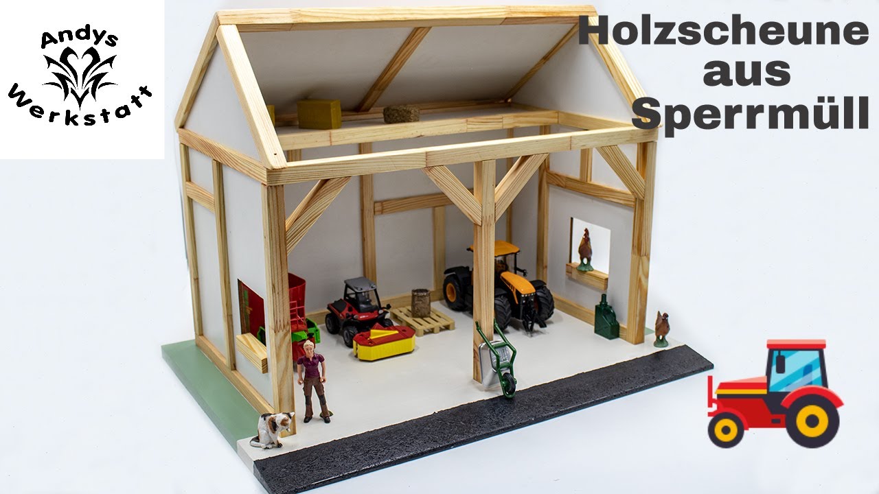 Schöne Holzscheune aus Sperrmüll bauen