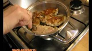 Жареное мясо - видео рецепт(Видео рецепт приготовления жареного мяса в посуде с толстым дном (на сковороде Zepter). Подписка на новые реце..., 2009-07-20T18:50:01.000Z)