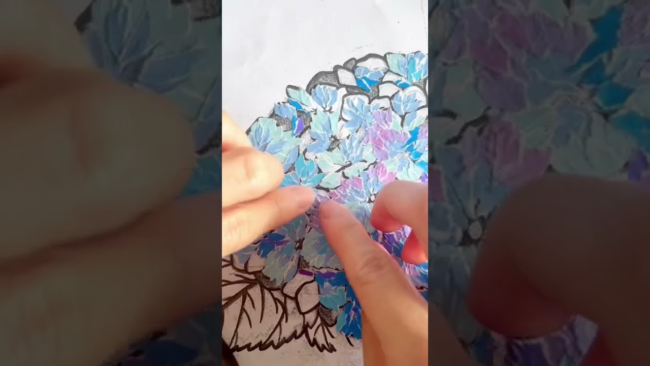 紫陽花×ちぎり絵 #紫陽花 #アート #ハンドメイド#handmade #紙のおくり
