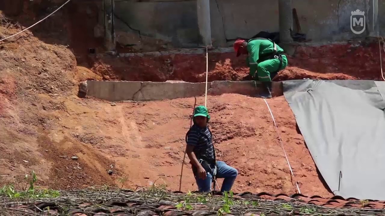 Geomanta: obra da contenção da barreira, no Barro Vermelho