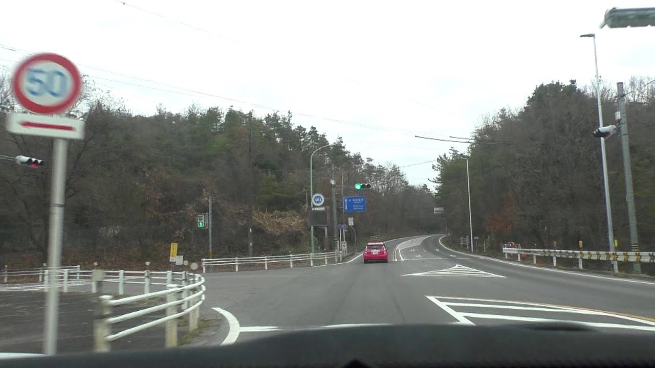 Маршрут 461 префектуры Айти через Овари-Парквей до Японского обезьяньего парка (скорость в 4 раза...