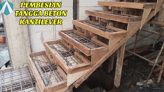 Ukuran besi tangga minimalis || reinforced concrete stairs