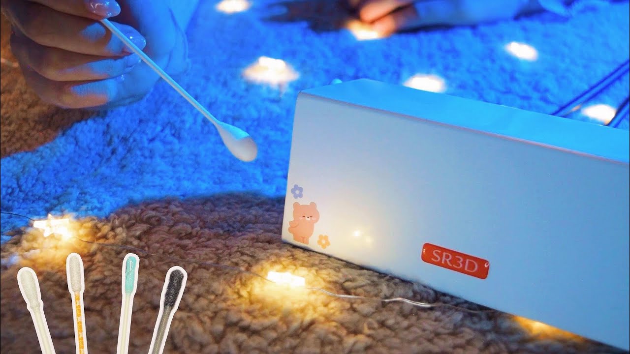 asmr いろんな綿棒でキュキュッっと耳かき