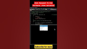 java program tutorial to find factorial of a number using recursion / recursive function