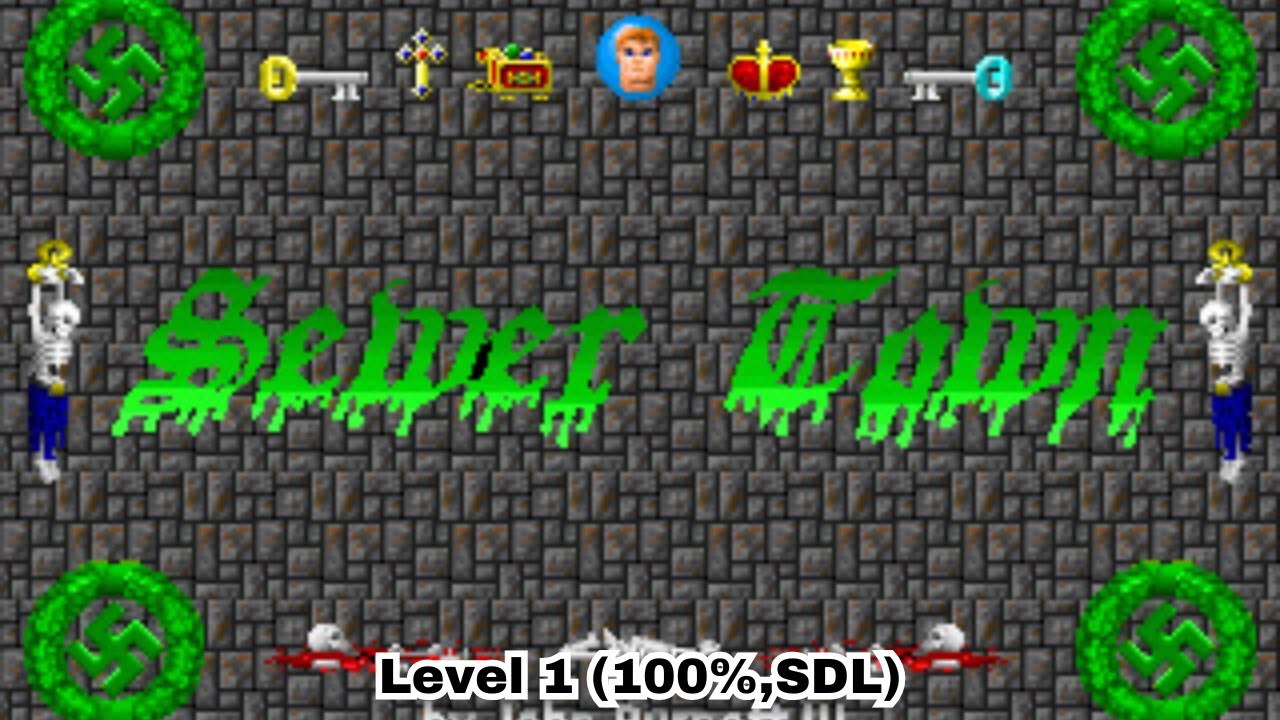Wolfenstein 3D - Sewer Town SDL Level 1 (100%)