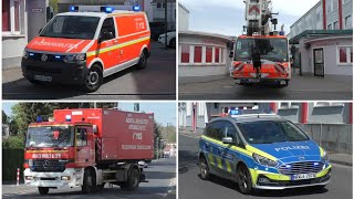 Einsatzfahrten von Feuerwehr &amp; Polizei an der FW10 in Düsseldorf