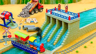 DIY Science Project Mini Railroad Tracks‪ - Making Mini 4 Compartment Dam With Bricks To Hailstorm