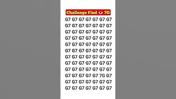 Number Puzzle IQ Test: Find 7G in 5 seconds