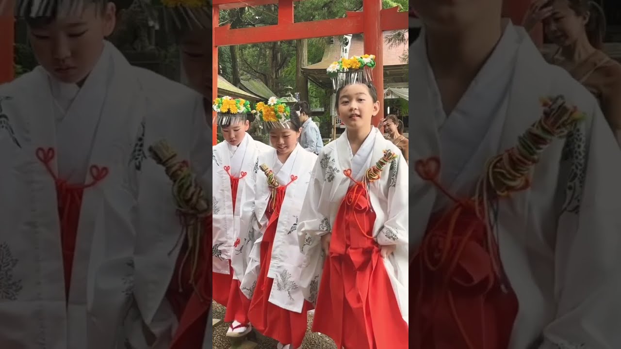 小学生の巫女ちゃんたちがんばりました♪登米市中田町上沼八幡