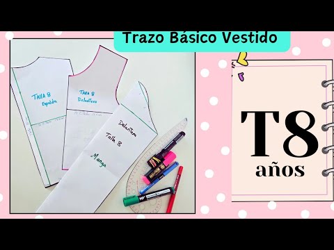 PATRONAJE INFANTIL ¡Trazo de Vestido para niña talla 8 años! 💖 # ...