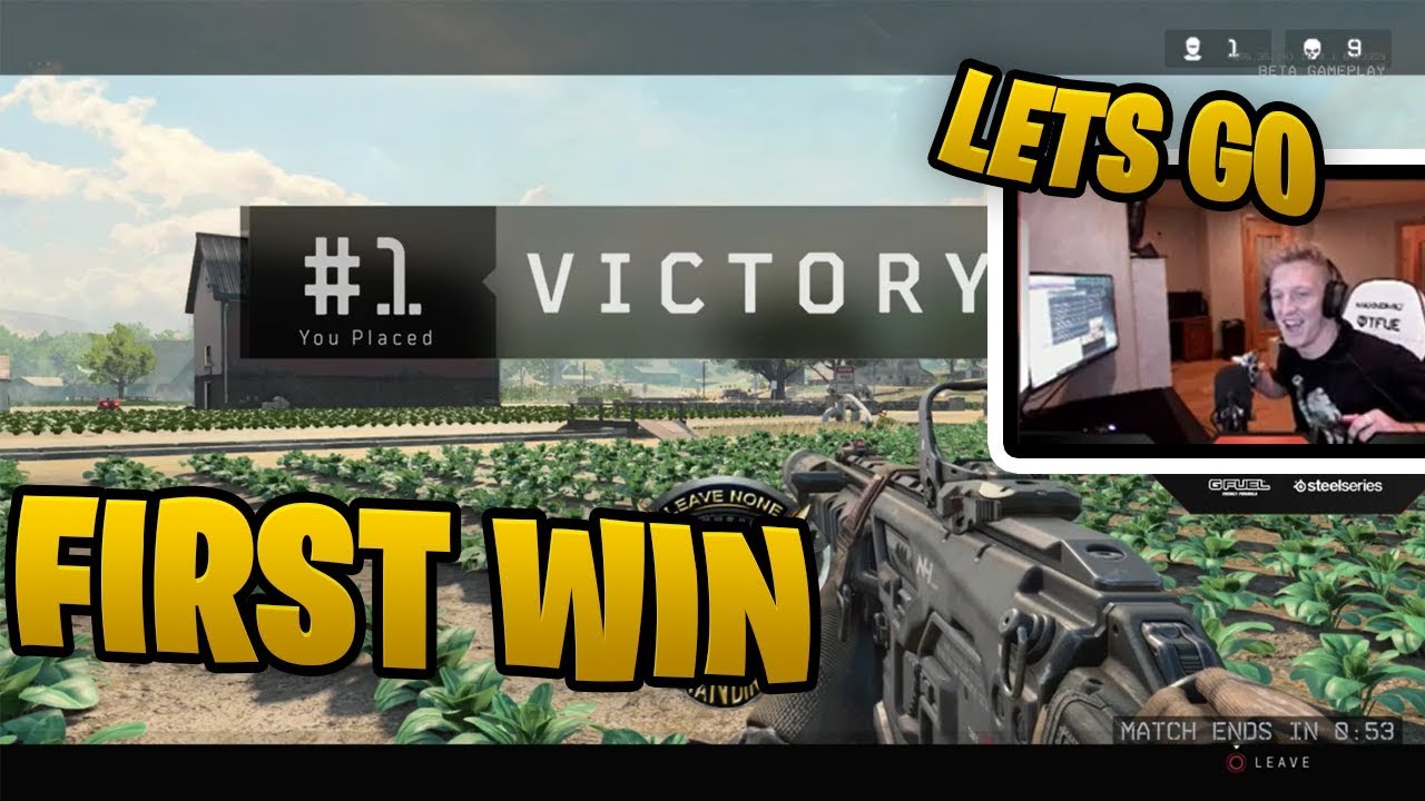 Tfue Cod Tfue's FIRST *WIN* in new COD BO4 Battle Royale - YouTube