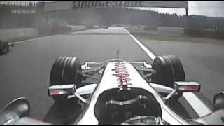 Alonso onboard during race at spa in the 2007 race.