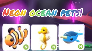 Making Ocean pets NEON / Neon seahorse / Neon Clownfish / Neon Narwhal / Adopt me !