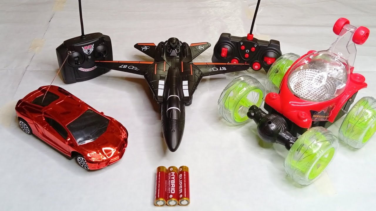 Radio Control Fighter Plane and Remote Control Stunt Rolling Car, Rc Racing Car, mini rc car
