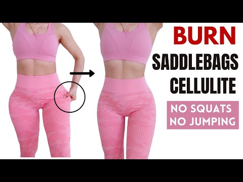 Burn HIP FAT, saddlebag u0026 cellulite, NO SQUAT, NO JUMPING outer thigh sculpt, beginner knee friendly